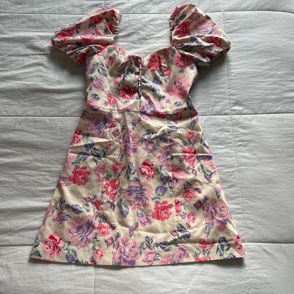 Zara Floral Puff Sleeve Dress